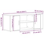 Meuble TV vidaXL en bois ancien 100x35x40 cm en bois aggloméré