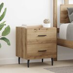 vidaXL Cabinet de chevet 2 Pièces chêne artisanal 40 x 35 x 47.5 cm