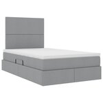 vidaXL Lit avec rangement et matelas Gris clair 120 x 190 cm tissu
