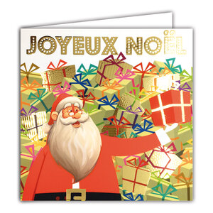 Carte Joyeux Noël avec Enveloppe Blanche 15x15cm