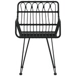 vidaXL Chaises de jardin lot de 2 avec accoudoir Noir 56x64x80 cm