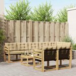 vidaXL Ensemble de canapés d'extérieur 9 pc Blanc et Beige