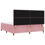 vidaXL Lit à ressorts avec matelas Rose 200 x 200 cm Velours