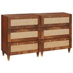 vidaXL Ensemble de buffet 2 Pièces Marron 60 x 33 5 x 75 cm