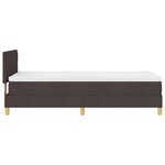 vidaXL Lit à ressorts avec coussin Marron foncé 90 x 200 cm tissu