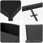 vidaXL Ensemble de salle à manger pour jardin 9 Pièces Noir polyrotin