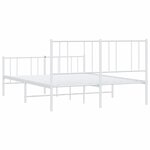 vidaXL Cadre de lit métal sans matelas et pied de lit blanc 140x190 cm