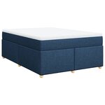 vidaXL Sommier à lattes de lit avec matelas Bleu 140x200 cm Tissu