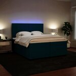 vidaXL Sommier à lattes de lit et matelas Bleu 200x200 cm velours