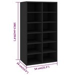 vidaXL Étagère à chaussures Noir 54x34x100 5 cm Bois d'ingénierie