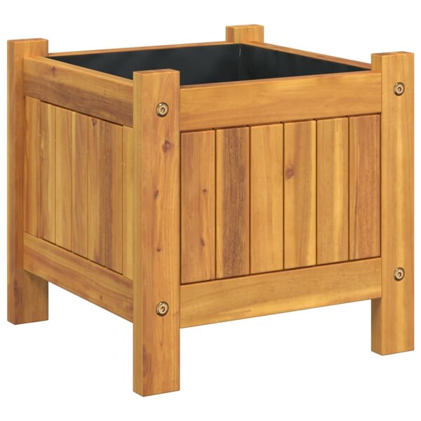vidaXL Jardinière avec doublure 31x31x30 cm bois massif d'acacia