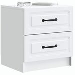 vidaXL Cabinet de chevet Blanc 43 x 34 5 x 44 5 cm Bois d'ingénierie