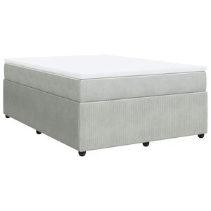 vidaXL Sommier à lattes de lit et matelas Gris clair 140x190cm Velours