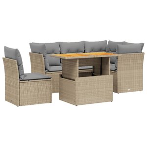 vidaXL Salon de jardin avec coussins 5 Pièces beige résine tressée
