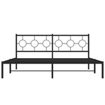vidaXL Cadre de lit métal sans matelas avec tête de lit noir 183x213cm