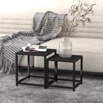 vidaXL Tables à thé 2 Pièces MDF Noir