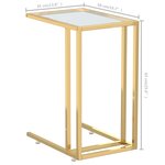 vidaXL Table d'appoint ordinateur Transparent 50x35x65 cm Verre trempé