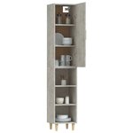 vidaXL Buffet haut Gris béton 34 5x34x180 cm Bois d'ingénierie