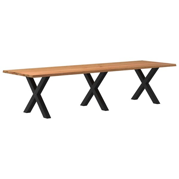 vidaXL Table à manger marron clair bois de chêne massif rectangulaire