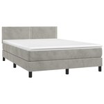vidaXL Sommier à lattes de lit et matelas Gris clair 140x200cm Velours