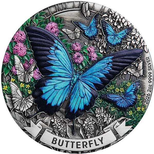 Monnaie BUTTERFLY 2 Oz Argent 2$ Australia 2026 (PRÉCOMMANDE)