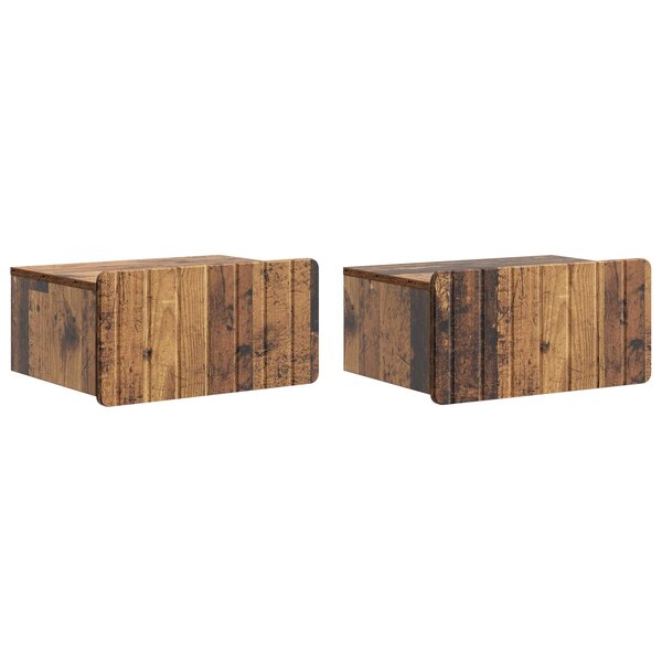 vidaXL Cabinet de chevet mural 2 pc Bois ancien 49 x 34 5 x 24 cm