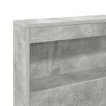 vidaXL Lit Bibliothèque Gris béton 140 x 200 cm Bois d'ingénierie