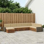vidaXL Ensemble de canapés d'extérieur 8 pc Naturel et Beige