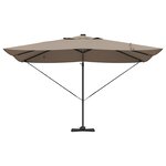 vidaXL Parasol Cantilever Roma avec LED Taupe 352x251x265 cm Aluminium
