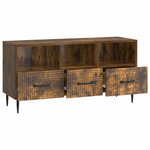 vidaXL Meuble TV Chêne fumé 102 x 34 5 x 50 cm Bois d'ingénierie