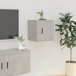 vidaXL Meubles TV muraux 2 Pièces Gris béton 40x34 5x40 cm