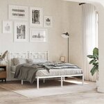 vidaXL Cadre de lit métal sans matelas et tête de lit blanc 140x190 cm