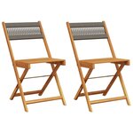 vidaXL Chaises de bistrot lot de 2 gris bois d'acacia et corde