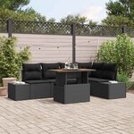 vidaXL Ensemble de salle à manger pour jardin 6 Pièces Noir et Marron