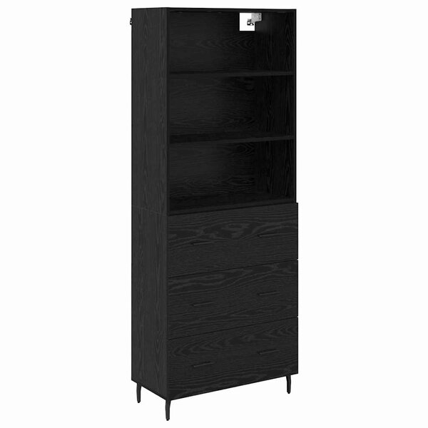 vidaXL Haut Armoire avec tiroir Chêne noir 69 5 x 34 x 180 cm