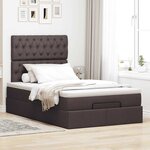 vidaXL Cadre de lit ottoman avec matelas marron foncé 120x200 cm tissu
