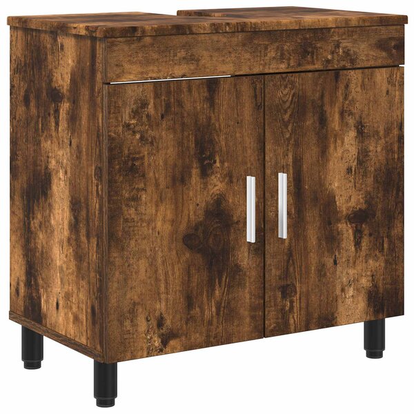 vidaXL Unité de vanité de salle de bain Chêne fumé 60 x 35 x 60 cm