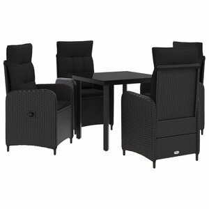 vidaXL Ensemble de Tables Basses avec coussin avec oreiller 5 Pièces Noir