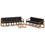 vidaXL Ensemble de canapés d'extérieur 9 Pièces Naturel et Noir