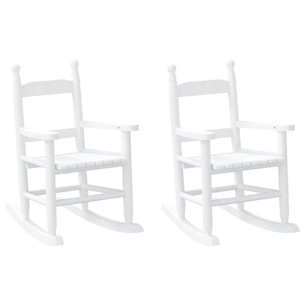 vidaXL Chaises à bascule enfants lot de 2 blanc bois peuplier massif
