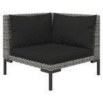 vidaXL Salon de jardin 3 Pièces Gris foncé Résine tressée demi-ronde