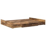 vidaXL Cadre de lit avec rangement Bois ancien 135 x 190 cm