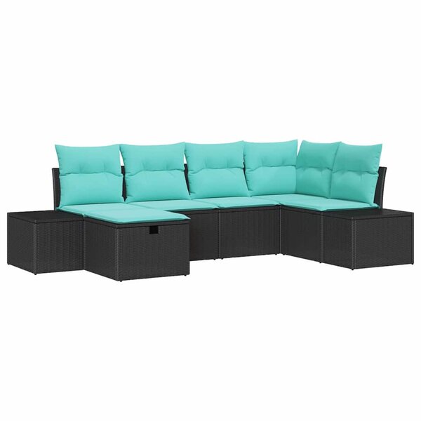 vidaXL Ensemble de Canapés avec coussin 7 Pièces polyrotin