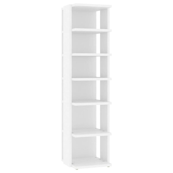 vidaXL Armoire à chaussures Blanc 27 5x27x102 cm Bois d'ingénierie