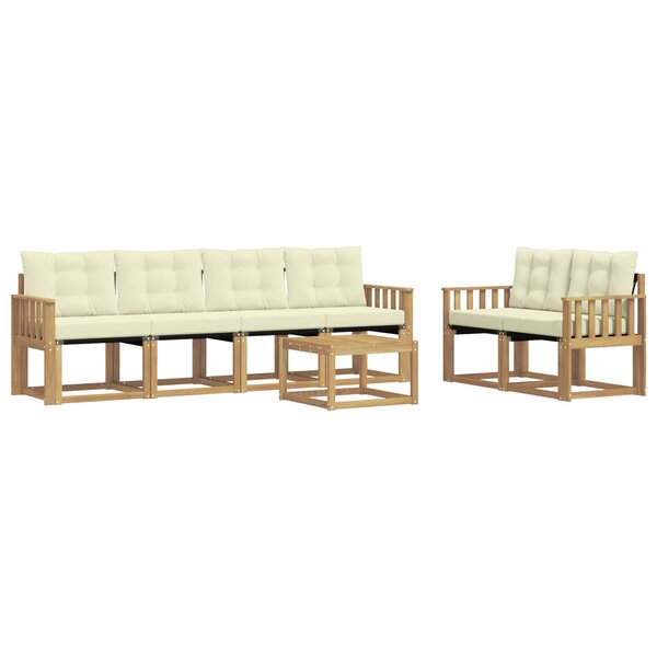 vidaXL Ensemble de canapés d'extérieur 7 pc Blanc et crème