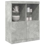 vidaXL Buffet gris béton 81x37x100 cm bois d'ingénierie