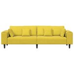vidaXL Canapé en velours avec coussin Jaune 210 cm Velours