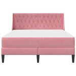 vidaXL Cadre de lit avec matelas Rose 140 x 200 cm Velours