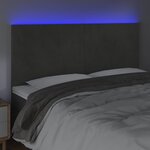 vidaXL Tête de lit à LED Gris foncé 180x5x118/128 cm Velours