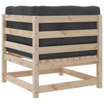 vidaXL Salon de jardin 2 Pièces avec coussins bois de pin massif